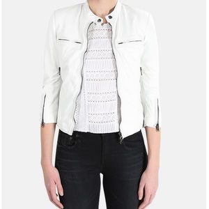 R13 Cafe Racer Leather Jacket, Size S